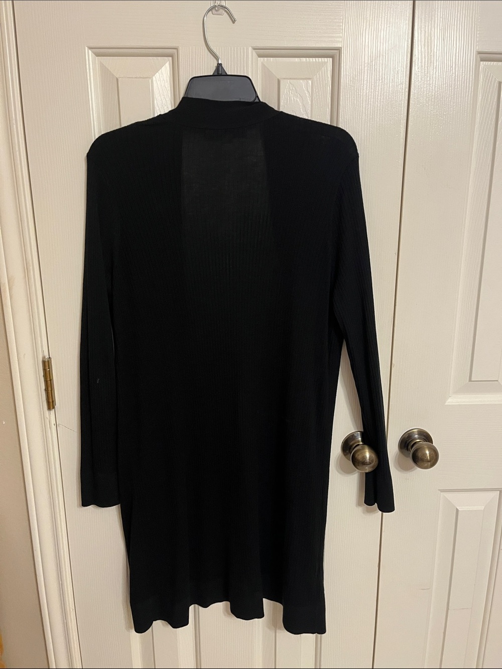 LOFT Black Long Ribbed Open Cardigan - Picture 3 of 5